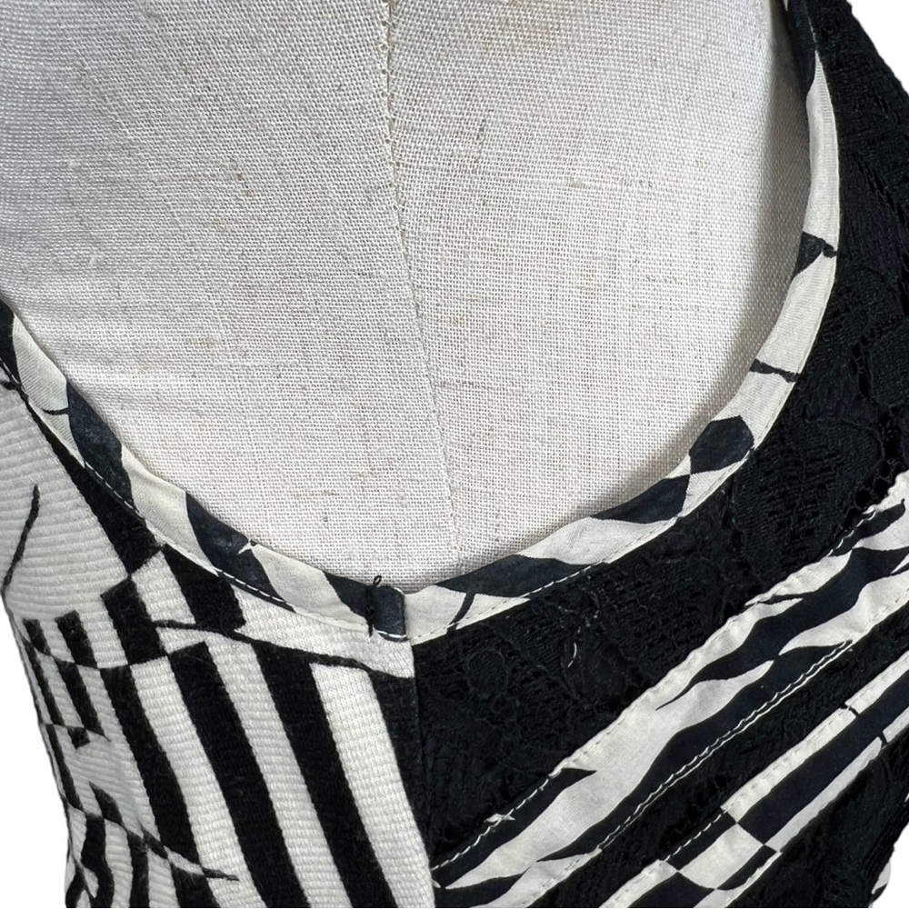 Anthropologie Postmark Voksoper Black & White Dress Size 4 - Picture 7 of 9